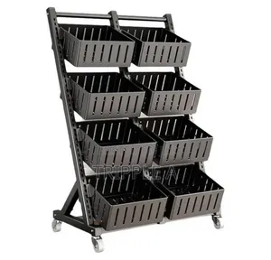 4 Layers Double Fruit Display Rack