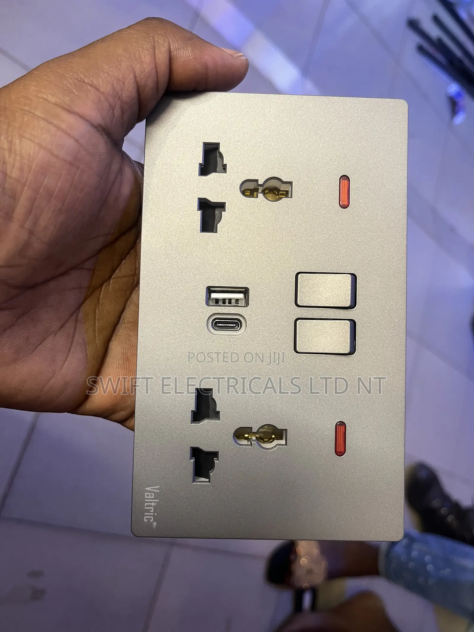 USB Double Sockets Gray