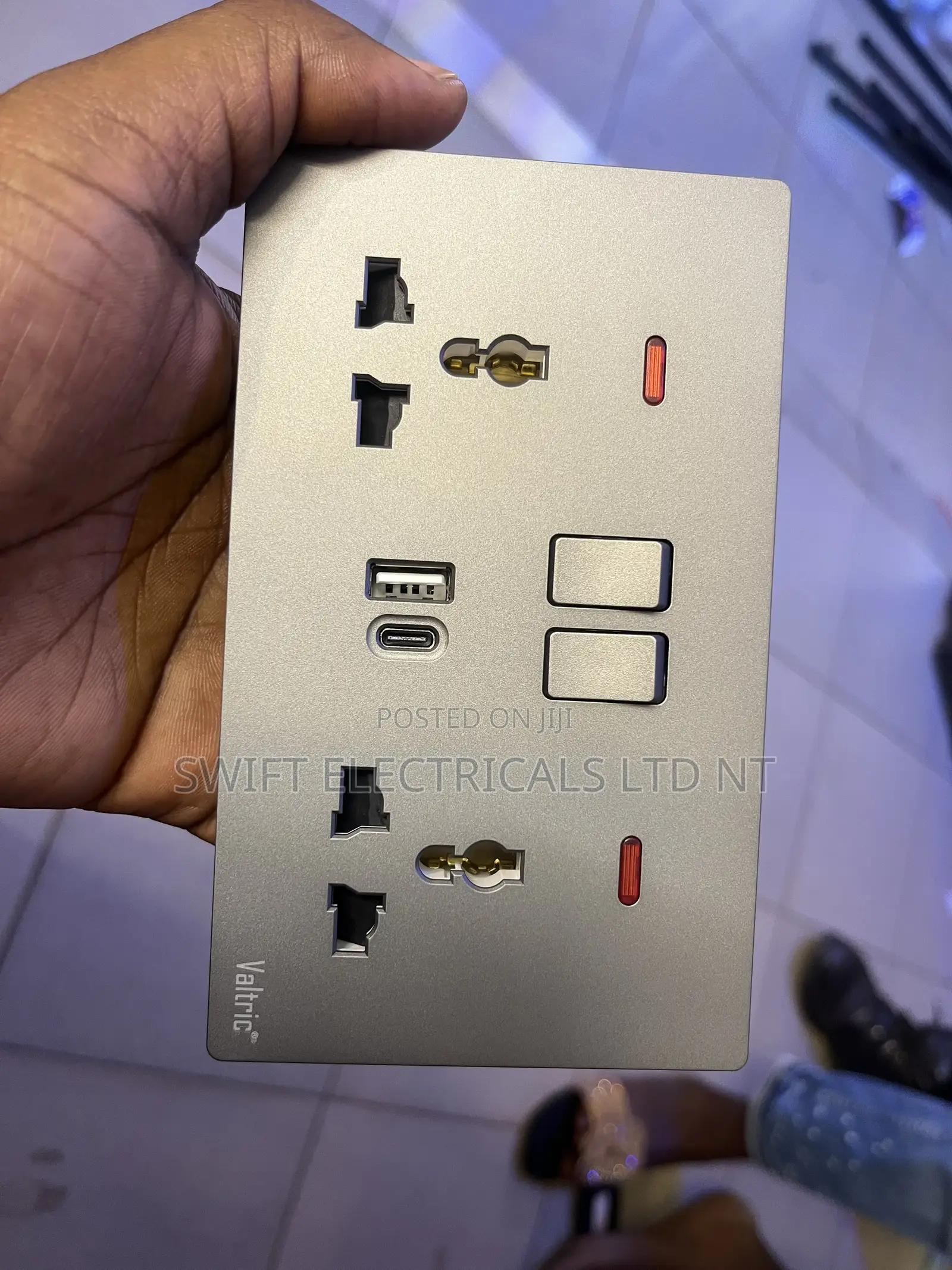 USB Double Sockets Gray