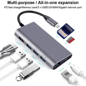 USB Type C 8 in 1 Multi Function Hub