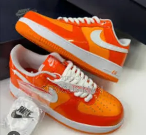 Nike Air Force 1 '07 LV8 'Safety Orange Patent'.
