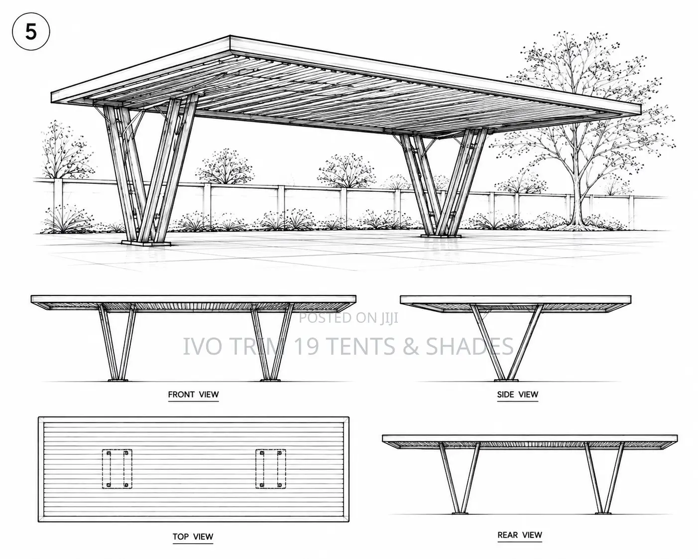Modern Metal Pergola/Shade