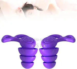 1Pair Reusable Ear Plugs for Noise Cancellation - Purple