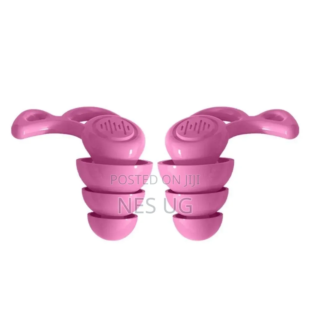 1Pair Reusable Ear Plugs for Noise Cancellation - Pink