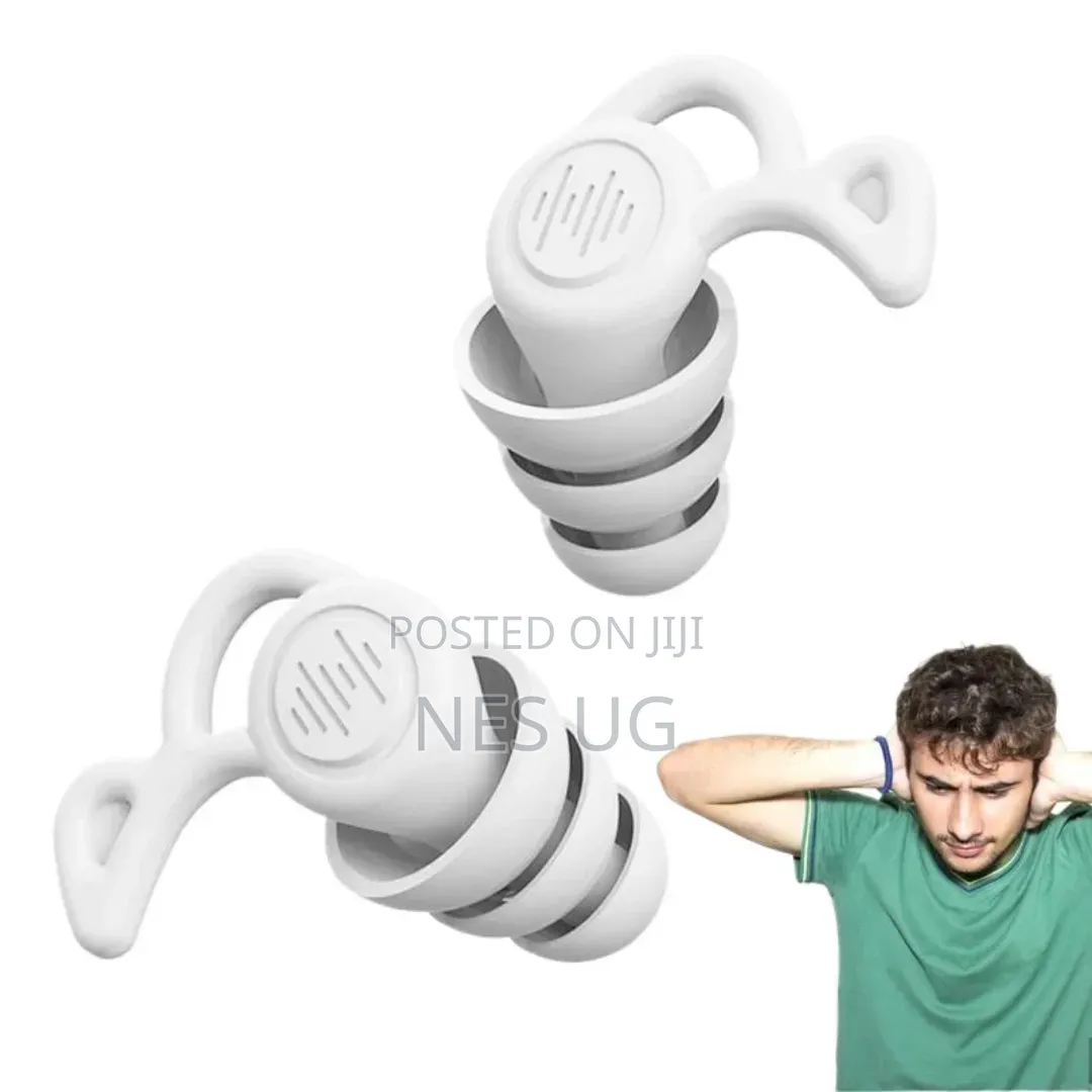 1Pair Reusable Ear Plugs for Noise Cancellation - White