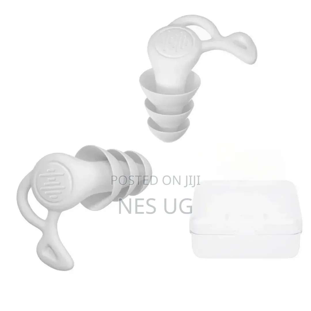 1Pair Reusable Ear Plugs for Noise Cancellation - White
