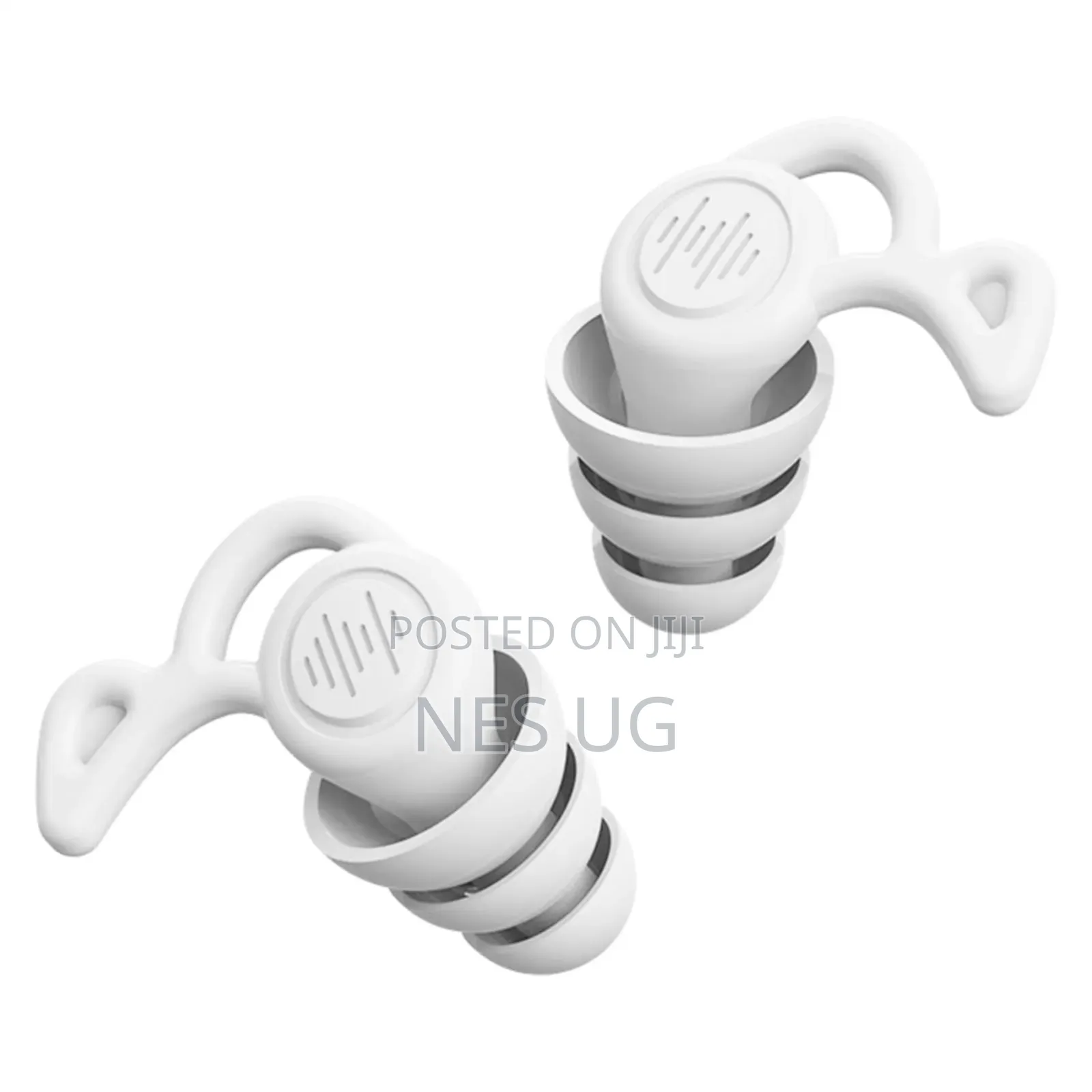 1Pair Reusable Ear Plugs for Noise Cancellation - White