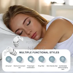 1Pair Reusable Ear Plugs for Noise Cancellation - White