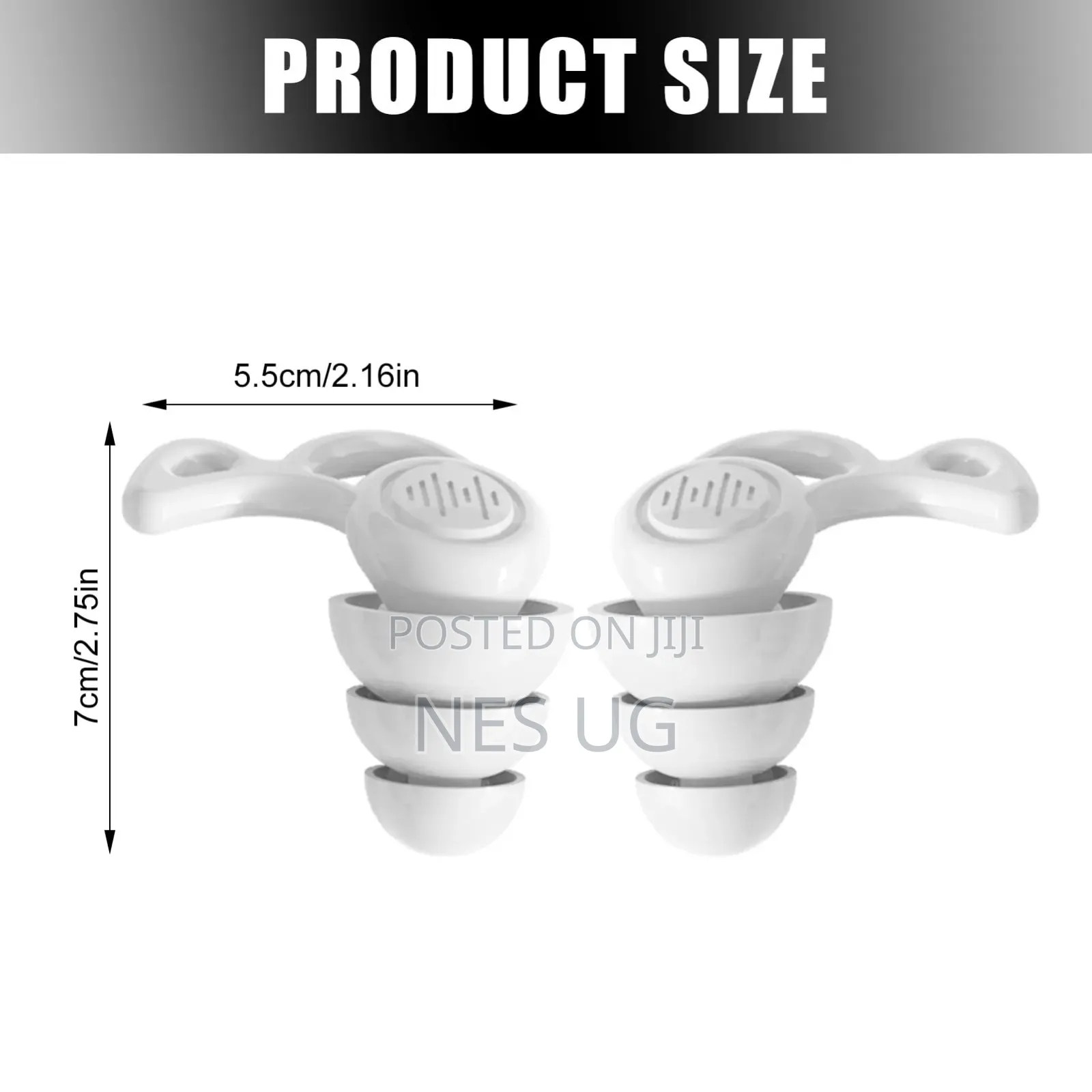 1Pair Reusable Ear Plugs for Noise Cancellation - White