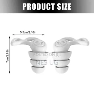 1Pair Reusable Ear Plugs for Noise Cancellation - White
