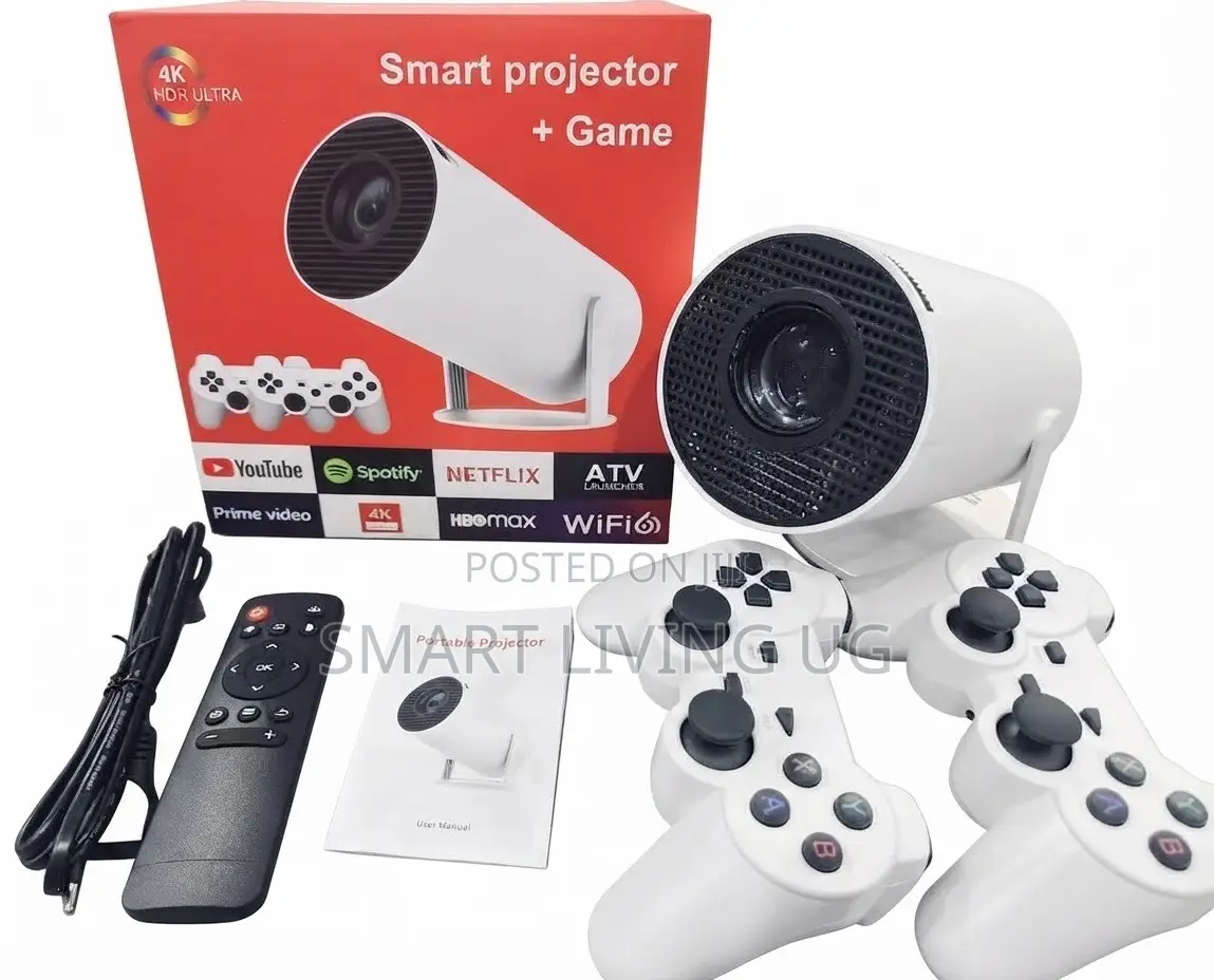 Smart Projector With Game Controllers – Ultra HD Portable Projector