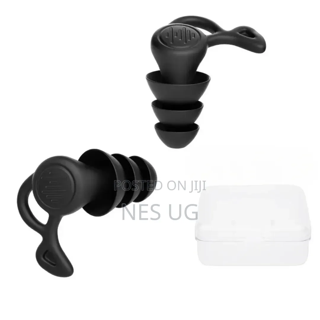 1Pair Reusable Ear Plugs for Noise Cancellation - Black