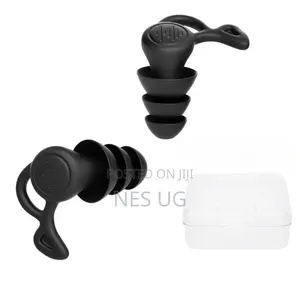 1Pair Reusable Ear Plugs for Noise Cancellation - Black