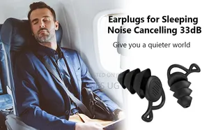 1Pair Reusable Ear Plugs for Noise Cancellation - Black
