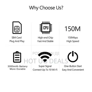 5G WiFi Portable Mifi Router Open to All Simcards Serves Upto 10 Users
