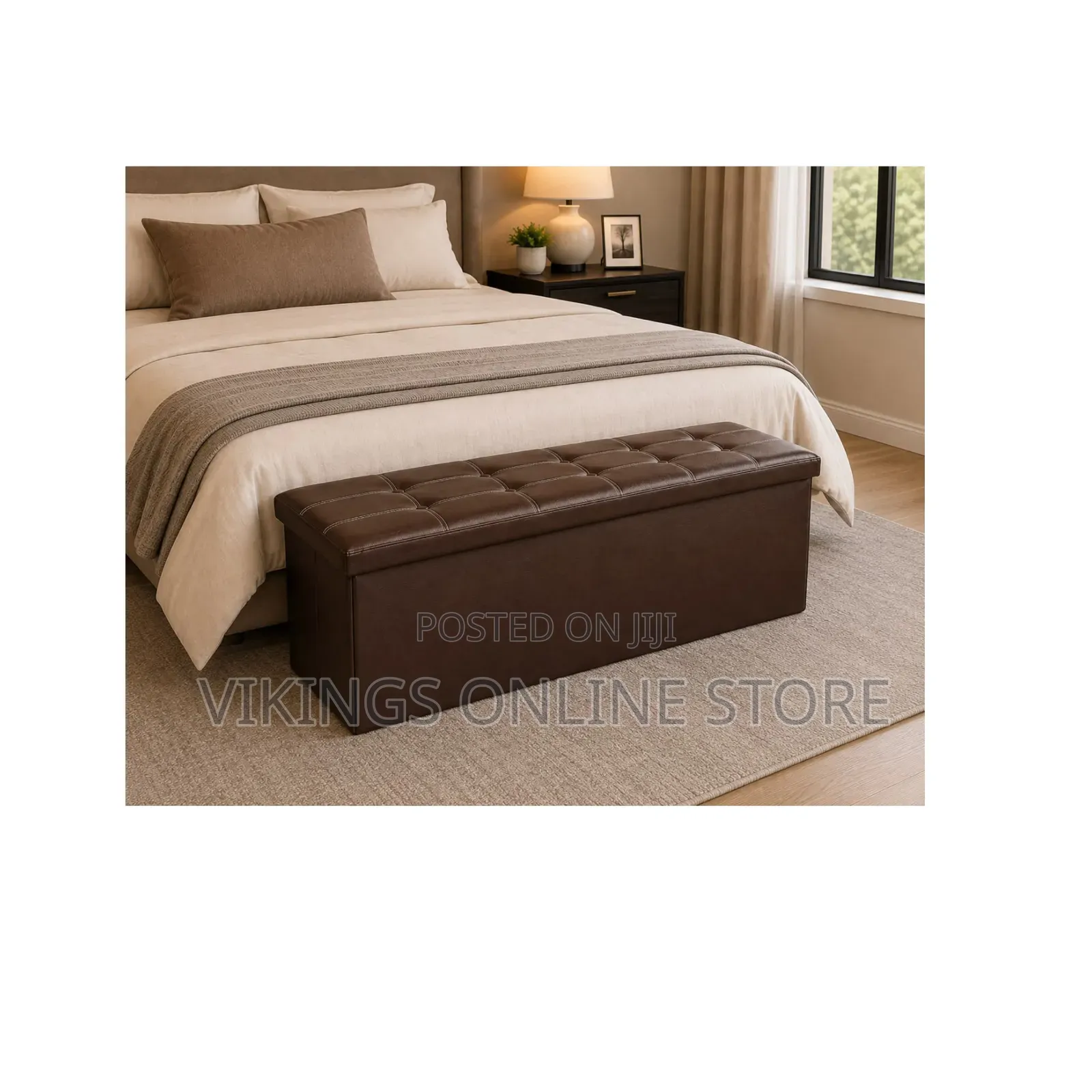 110 X 38 X 38cm Leather Ottoman