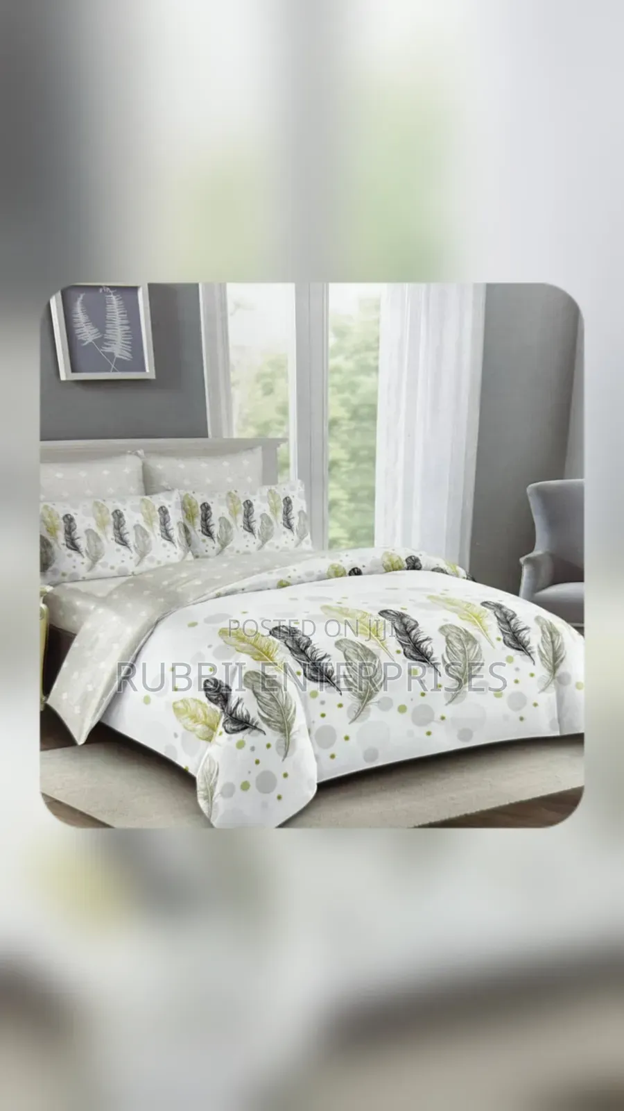 Bedcover 5×6 (Elegant Feather Print)