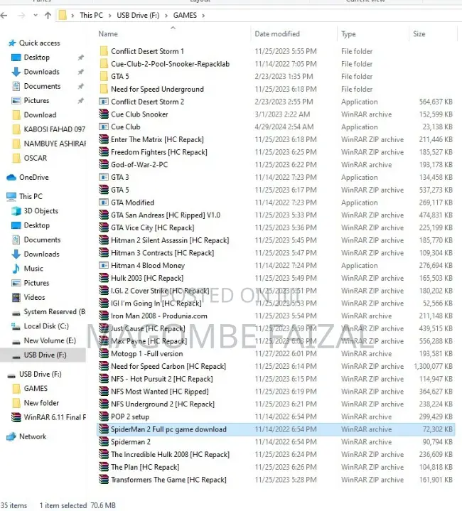 Flash Drive 32GB With 31 PC Games