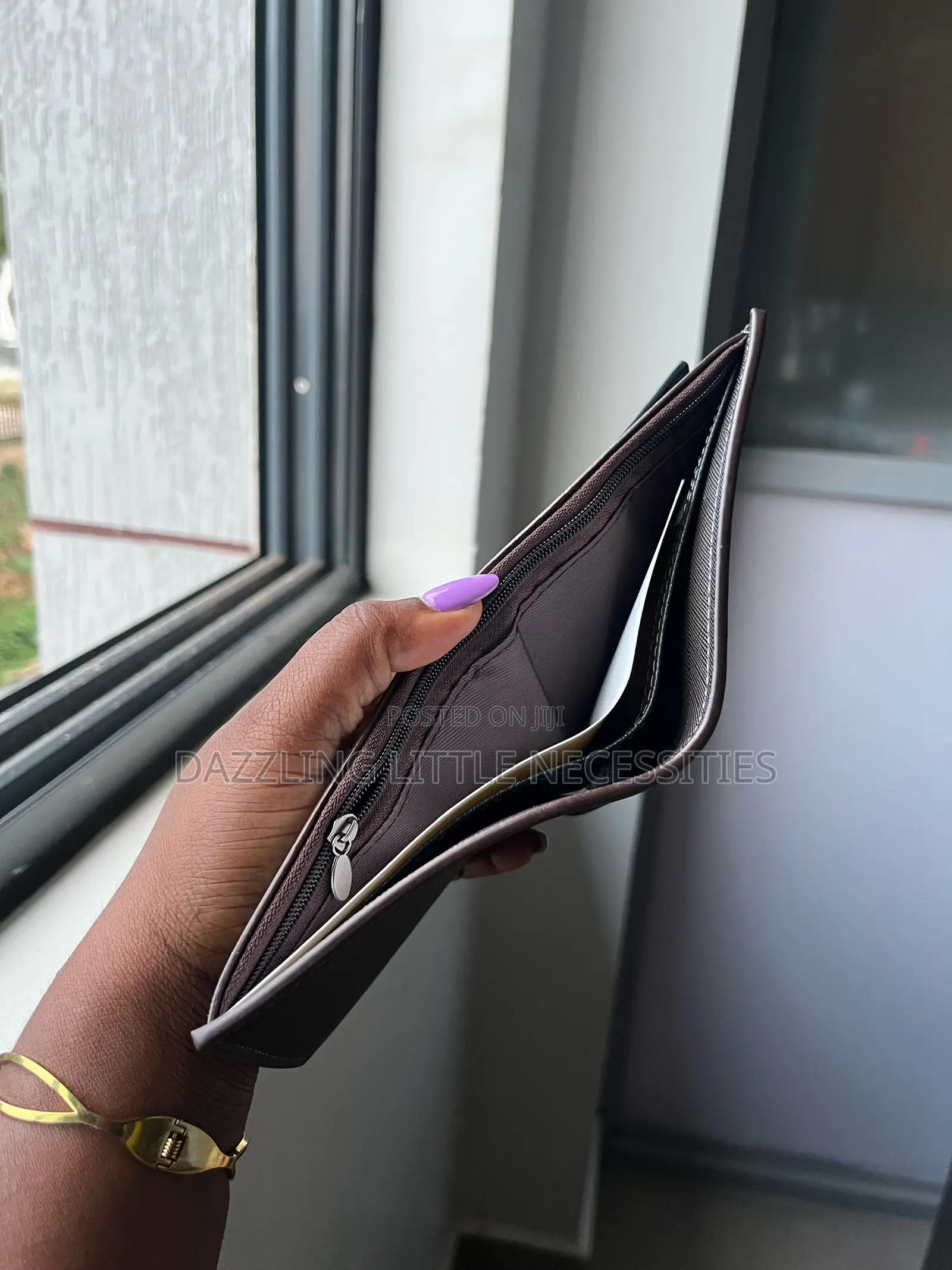 Men’s Croc Bifold Wallet - Coffee Brown