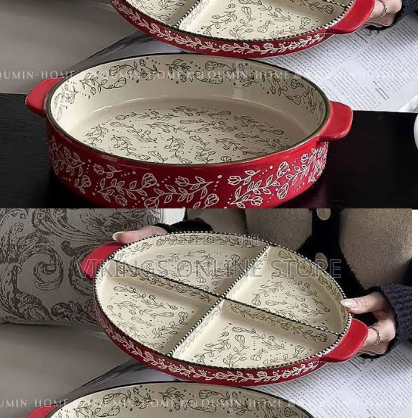 2pc Round Bohemian Lasagna/ Baking Tray