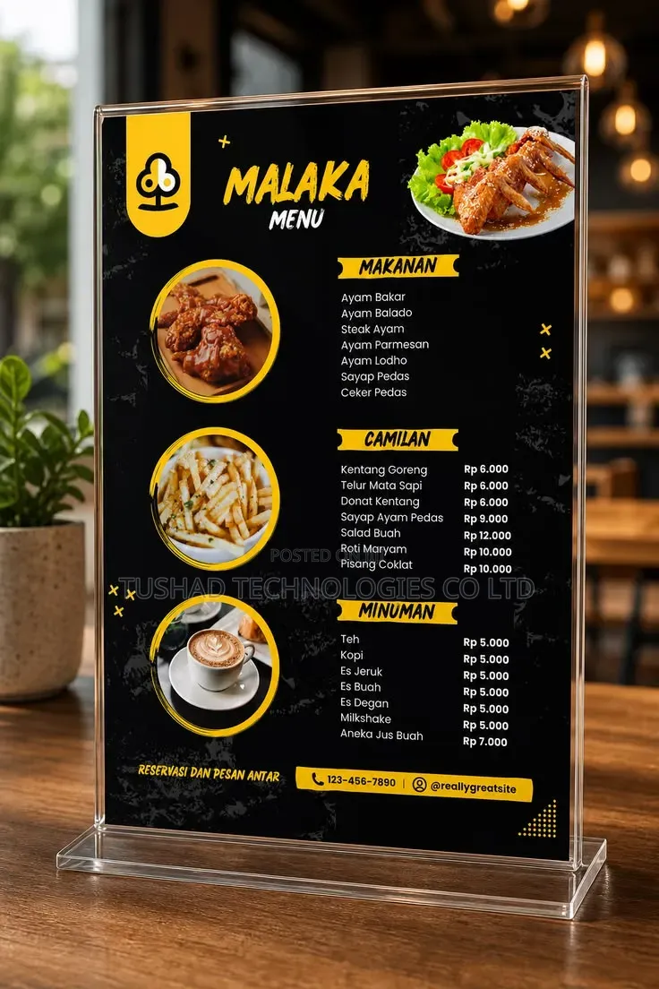 Table Sign Holder, Acrylic Table Display Menu, Flyer, Poster Holder