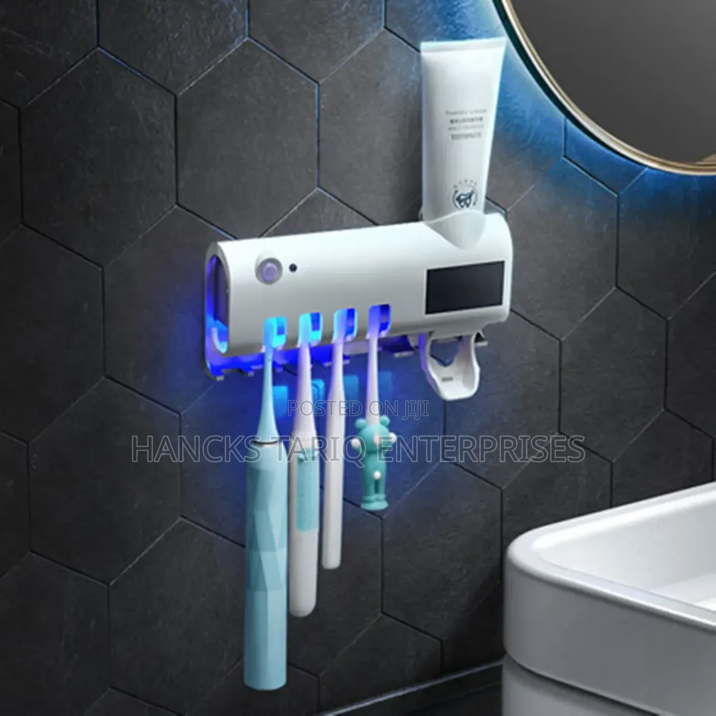 WINXU Automatic Toothpaste Dispenser and Toothbrush Holder Station