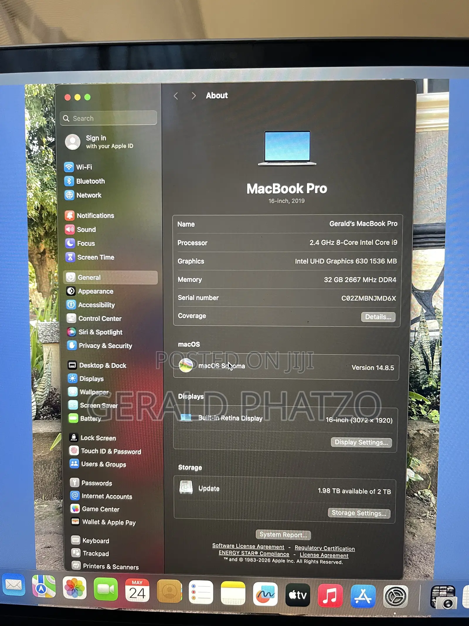 Laptop Apple MacBook 2019 36GB Intel Core i9 HDD+SSD 2T