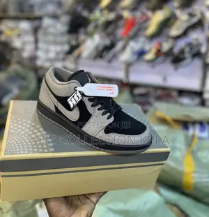 Original Air Jordan 1 Low SE Olive Grey Black Sneakers