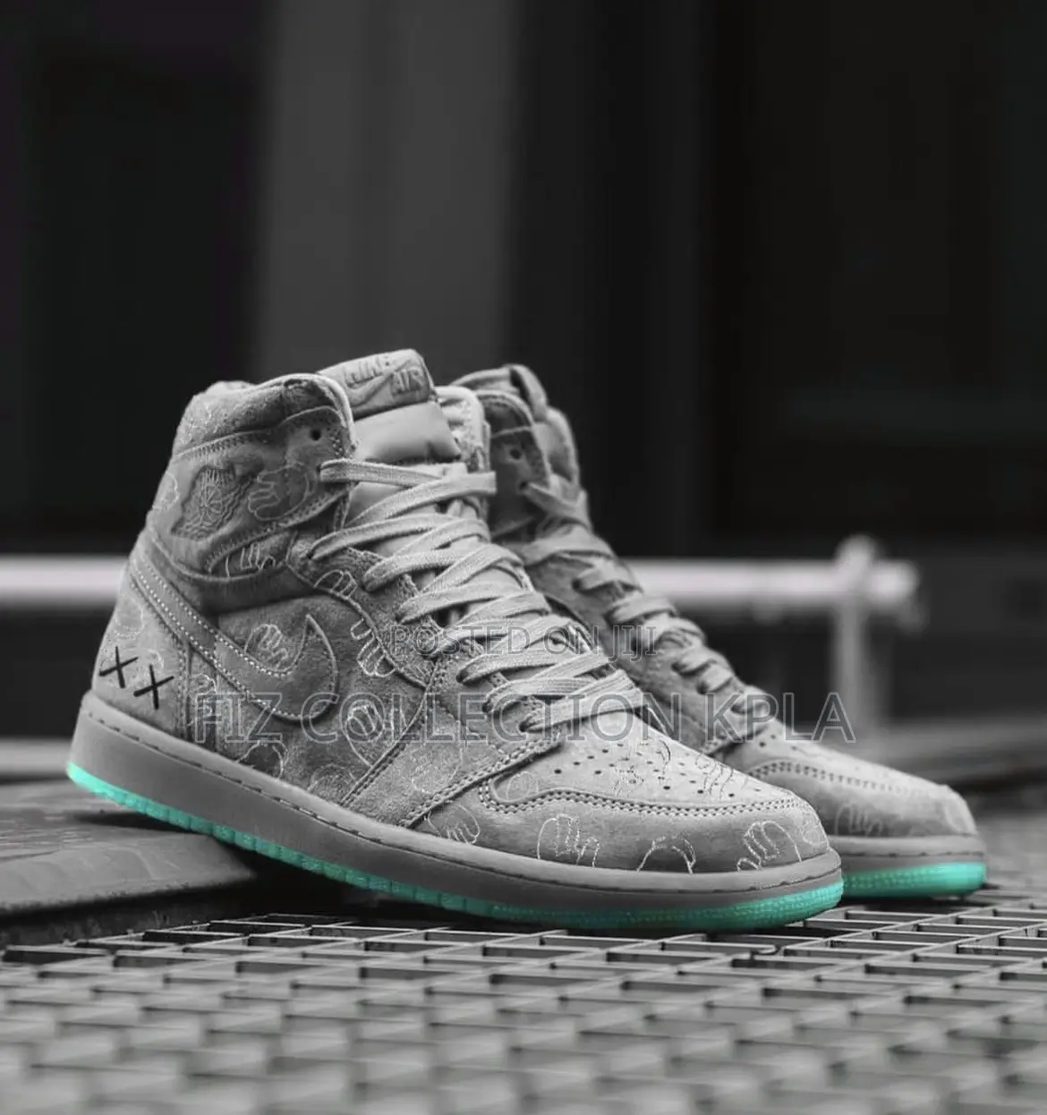 Original KAWS Style Air Jordan 1 High Grey Sneakers