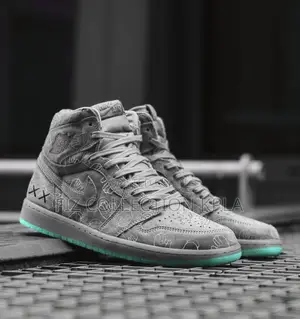 Original KAWS Style Air Jordan 1 High Grey Sneakers