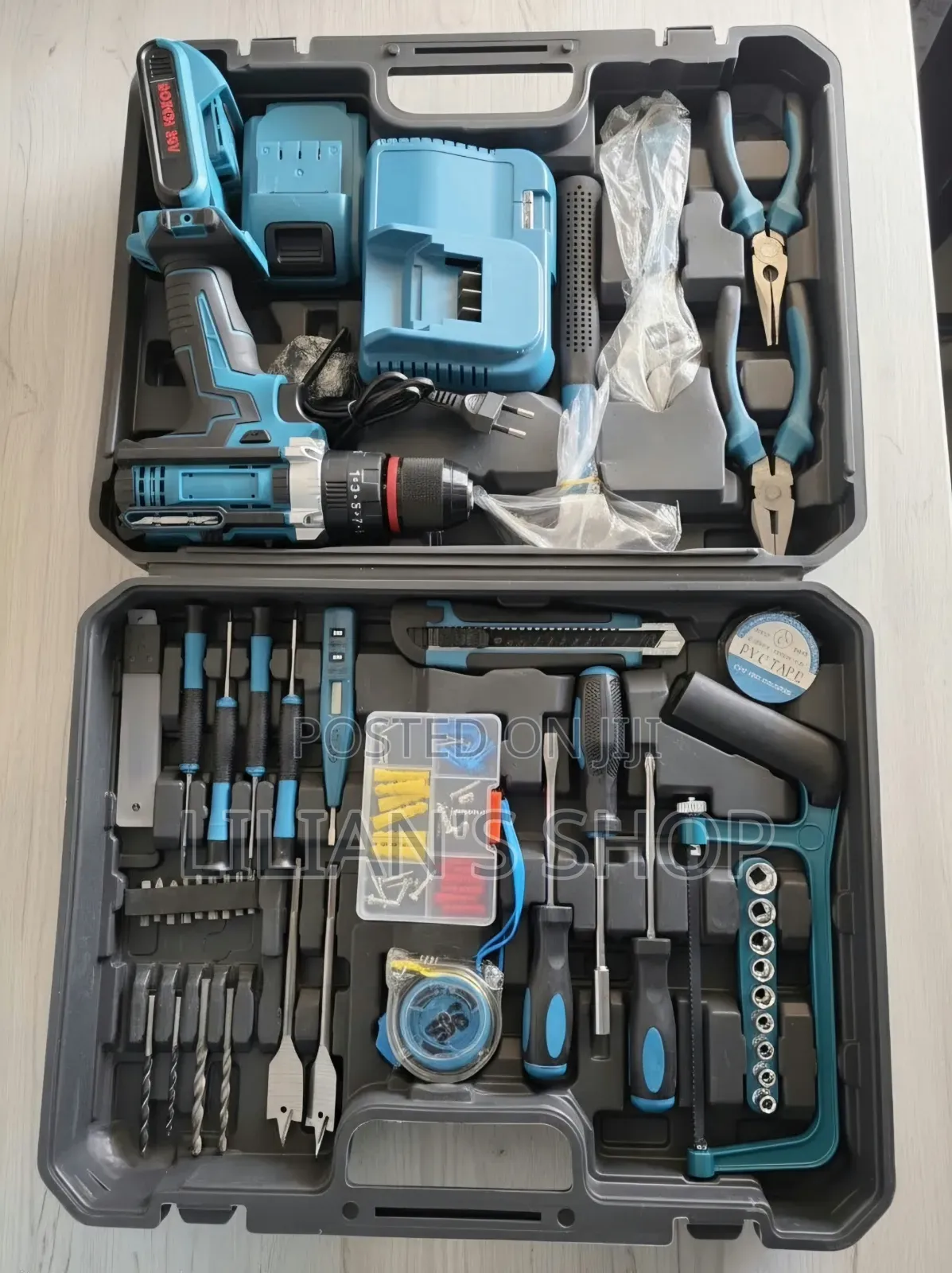 Cordless Power Drill and Household Hardware Tool Kit
