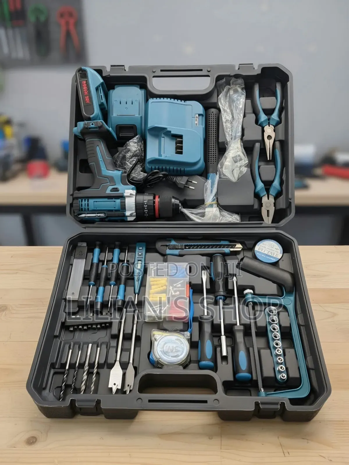 Cordless Power Drill and Household Hardware Tool Kit