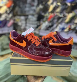 Original Nike Air Force 1 Low QS Dark Team Red Safety Orange Sneakers