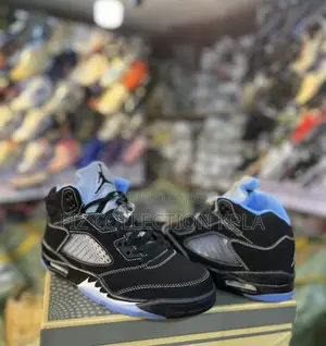 Original Air Jordan 5 Retro Black University Blue UNC Sneakers