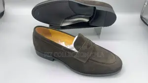 Original Dark Brown Suede Penny Loafers Classic Slip-on Shoes