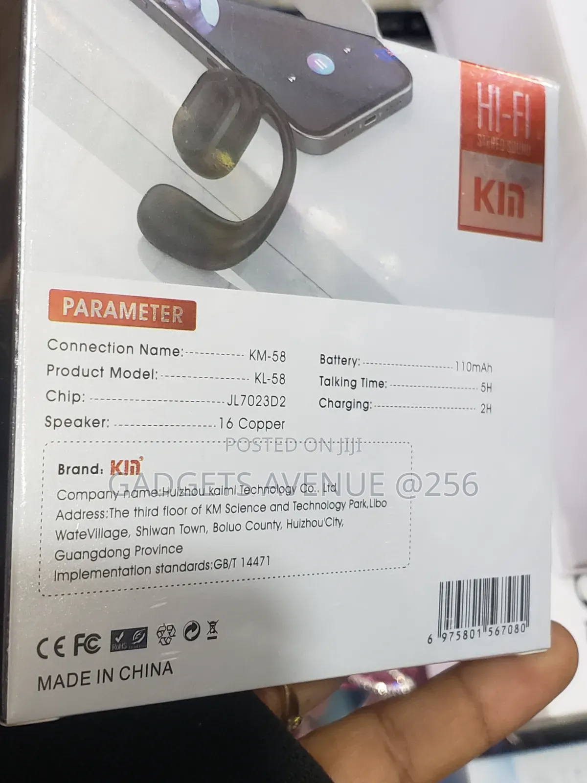 KL-58 Open-Ear Wireless Headset.