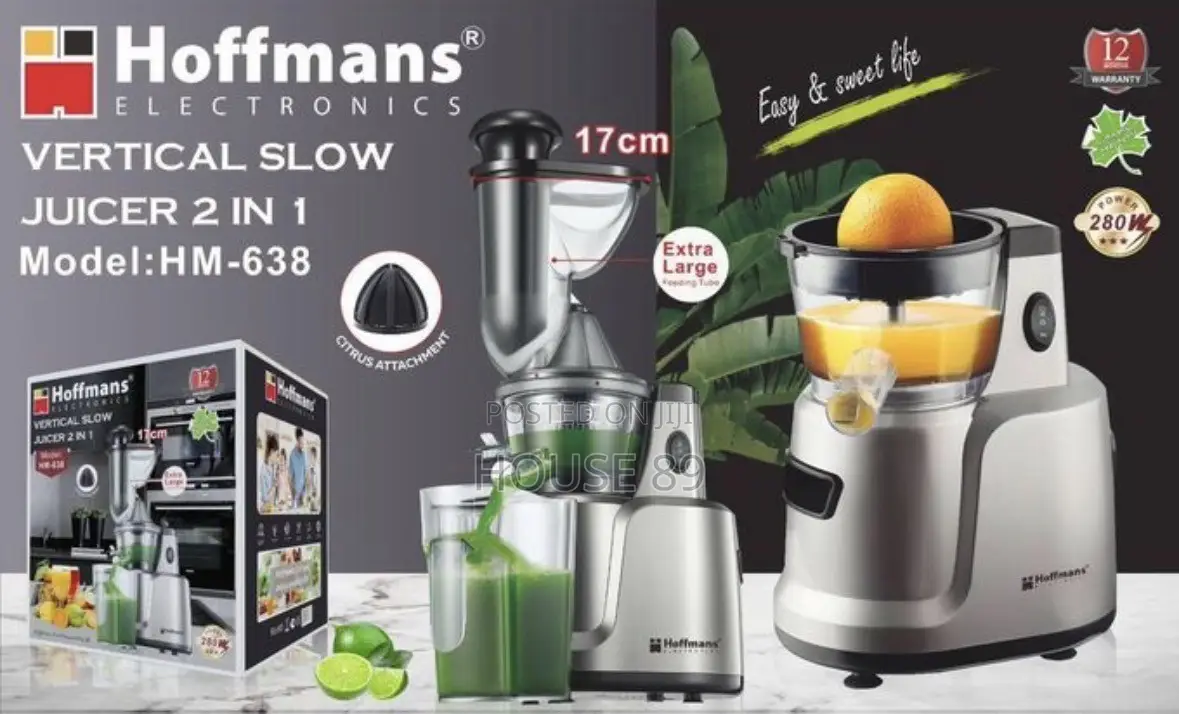 Hoffmans Electronics 2-in-1 Vertical Slow Juicer