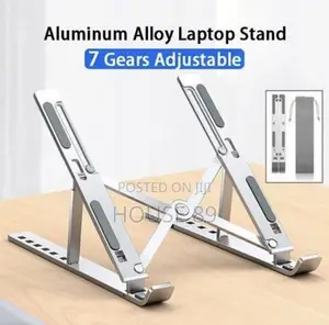 Foldable Aluminum Laptop Stand With an Adjustable X-Frame Design