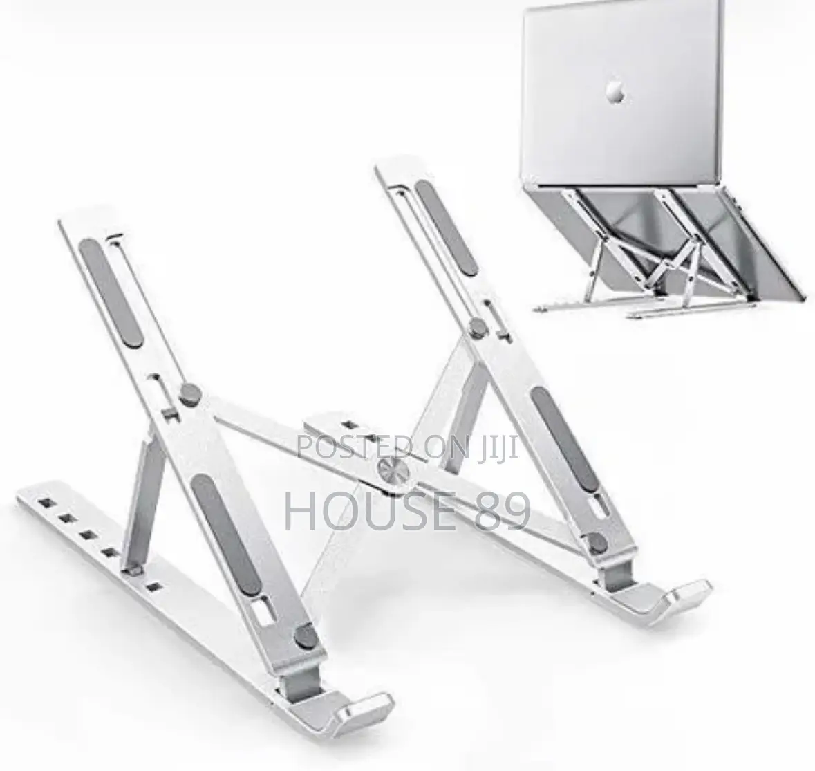 Foldable Aluminum Laptop Stand With an Adjustable X-Frame Design