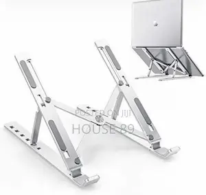 Foldable Aluminum Laptop Stand With an Adjustable X-Frame Design