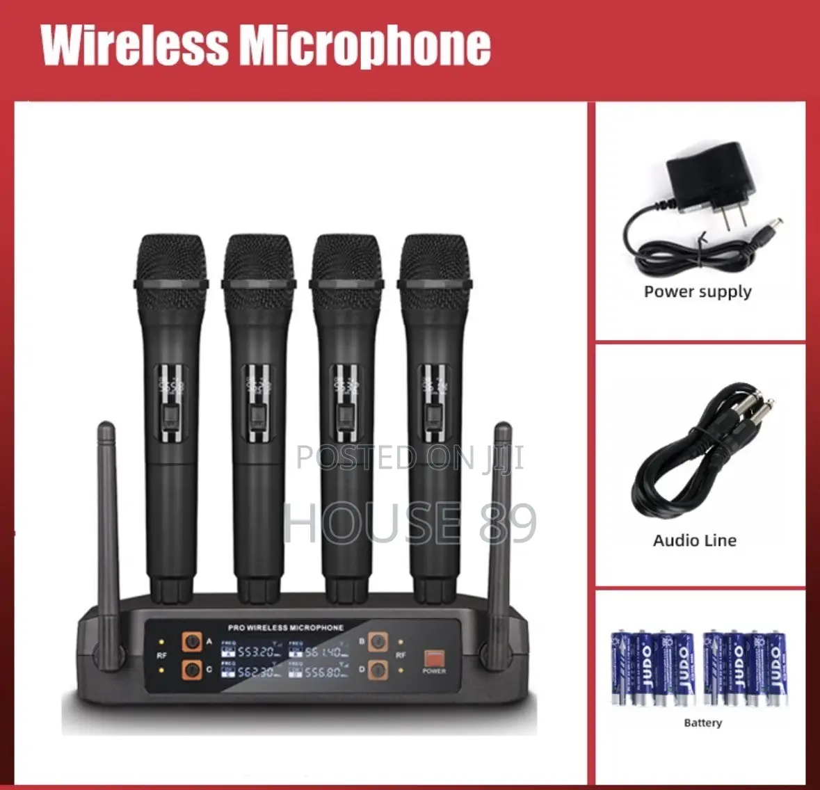 4-Channel Professional Wireless Microphone System