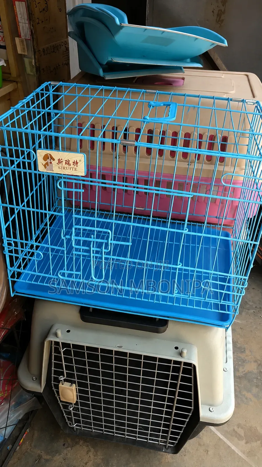 Folding Metal Cage With Removable Tray for Dogs,Cats and Rabbits