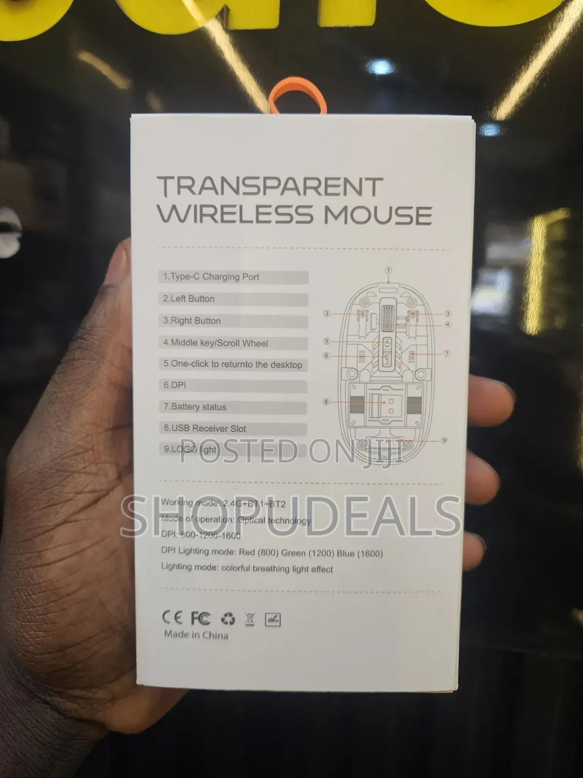 Transparent Wireless Rechargeable Optical Mouse