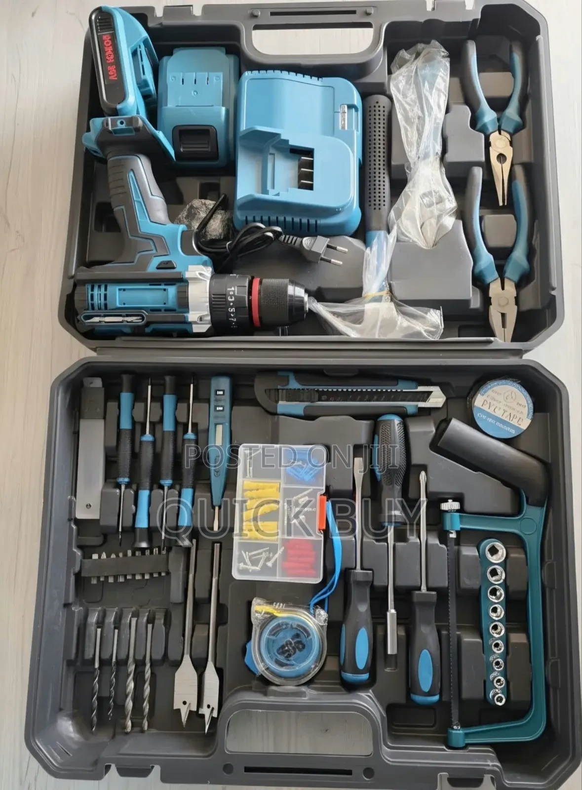 Cordless Power Drill and Household Hardware Tool Kit