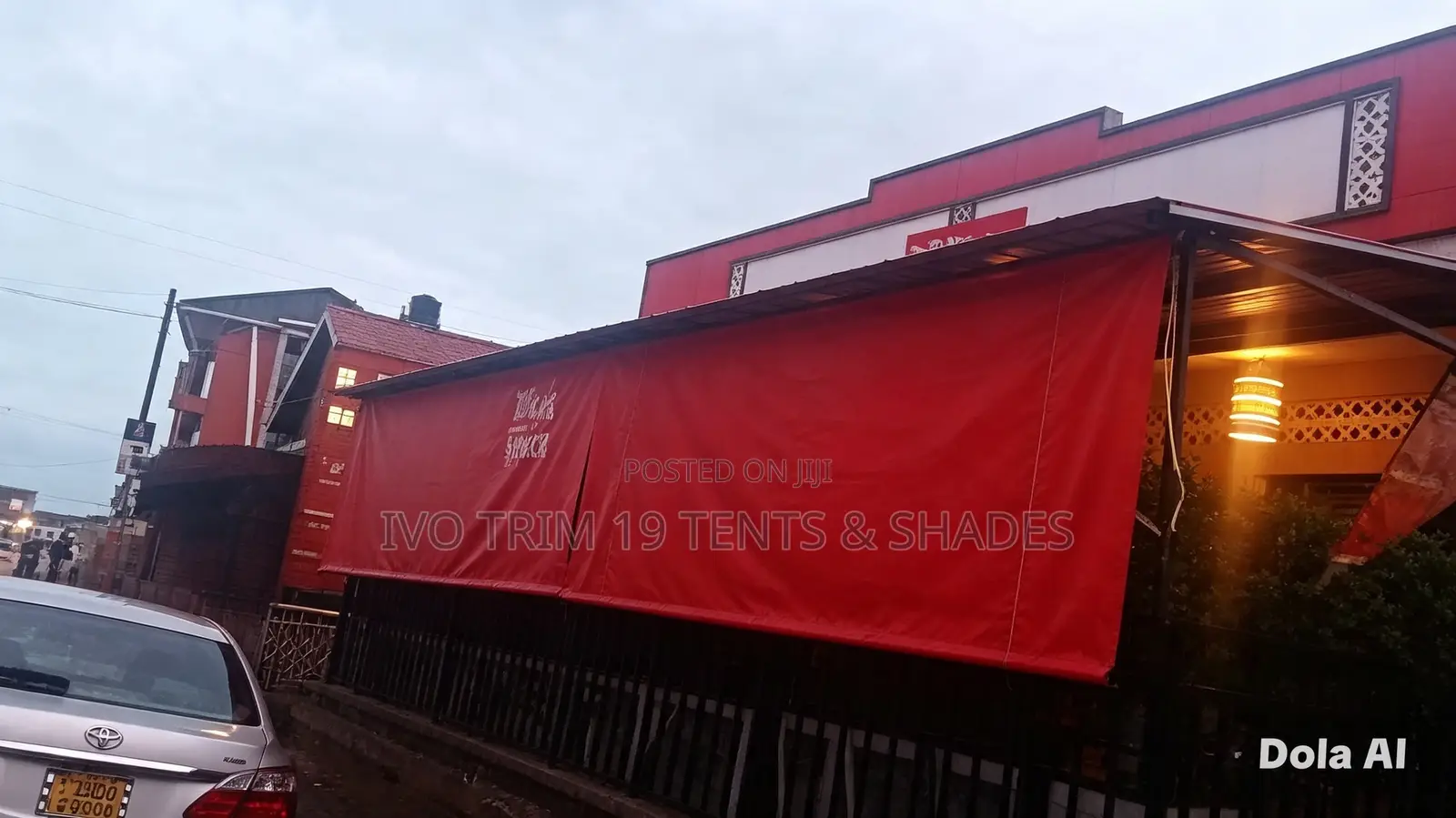 Bright Red Heavy-Duty Roll-Up PVC Side Curtains