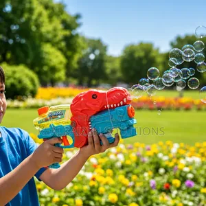 Colorful 2-in-1 Dinosaur Bubble and Bubble Blaster Gun