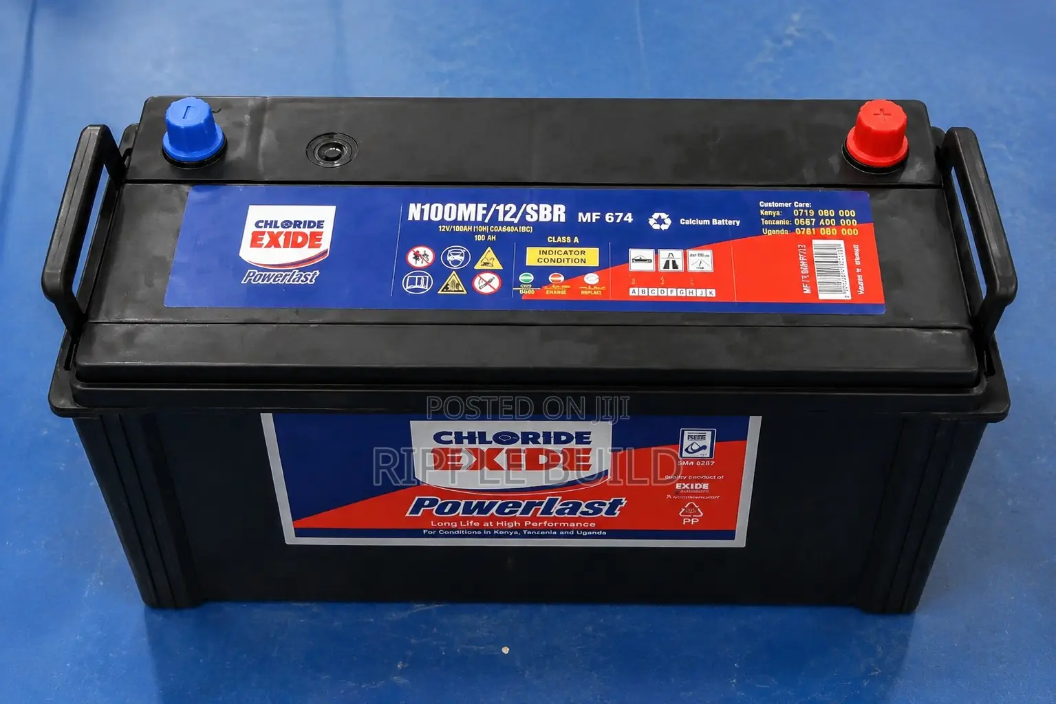 100Ah Chloride Exide PowerLast N100 Maintenance Free Battery 12V