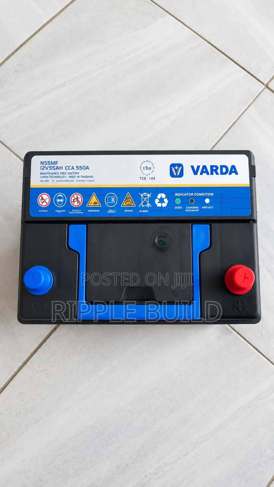 N55 55Ah Varda Maintenance Free Car Battery 550CCA 12V
