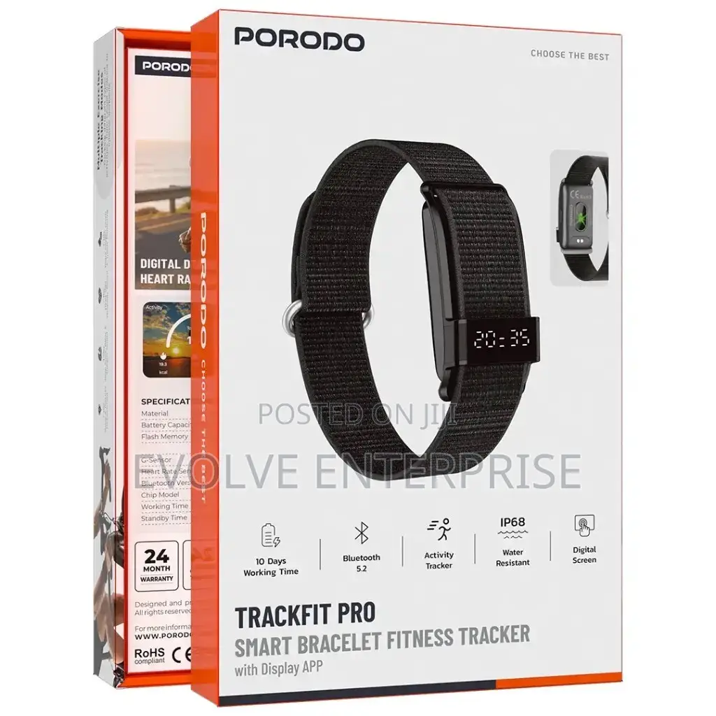 Porodo Trackfit Pro Smart Bracelet Fitness Tracker