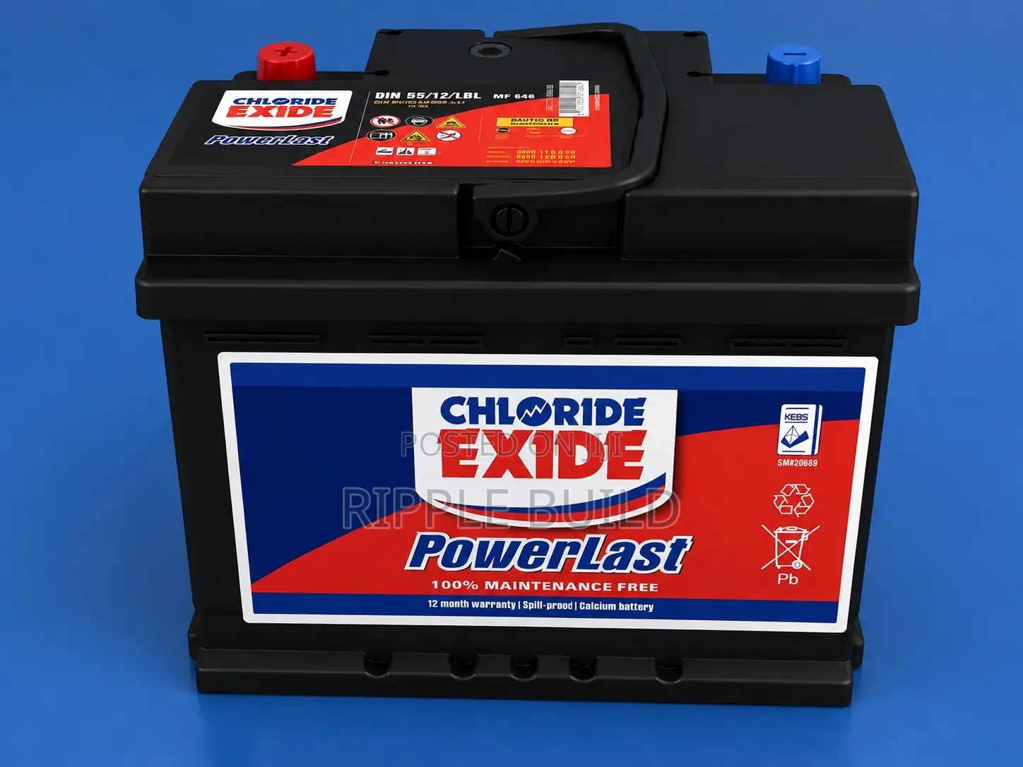 DIN55 55Ah Powerlast Premium Maintenance Free Automotive Battery 12V